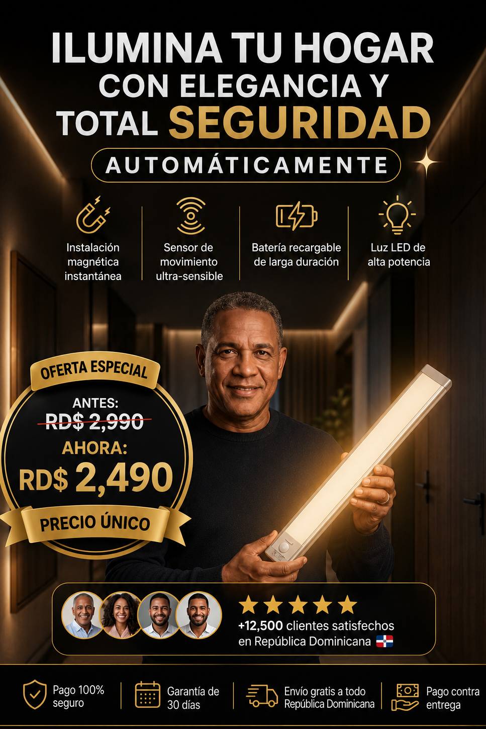 Kit 2 Luces LED Recargables con Sensor de Movimiento